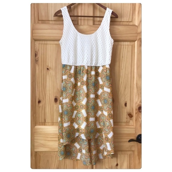 Lily Rose lined high low crochet tank dress size small - Picture 2 of 8